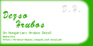 dezso hrubos business card